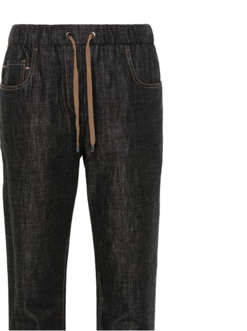 Black cotton washed woman denim Brunello Cucinelli | M0F28P5714C7081